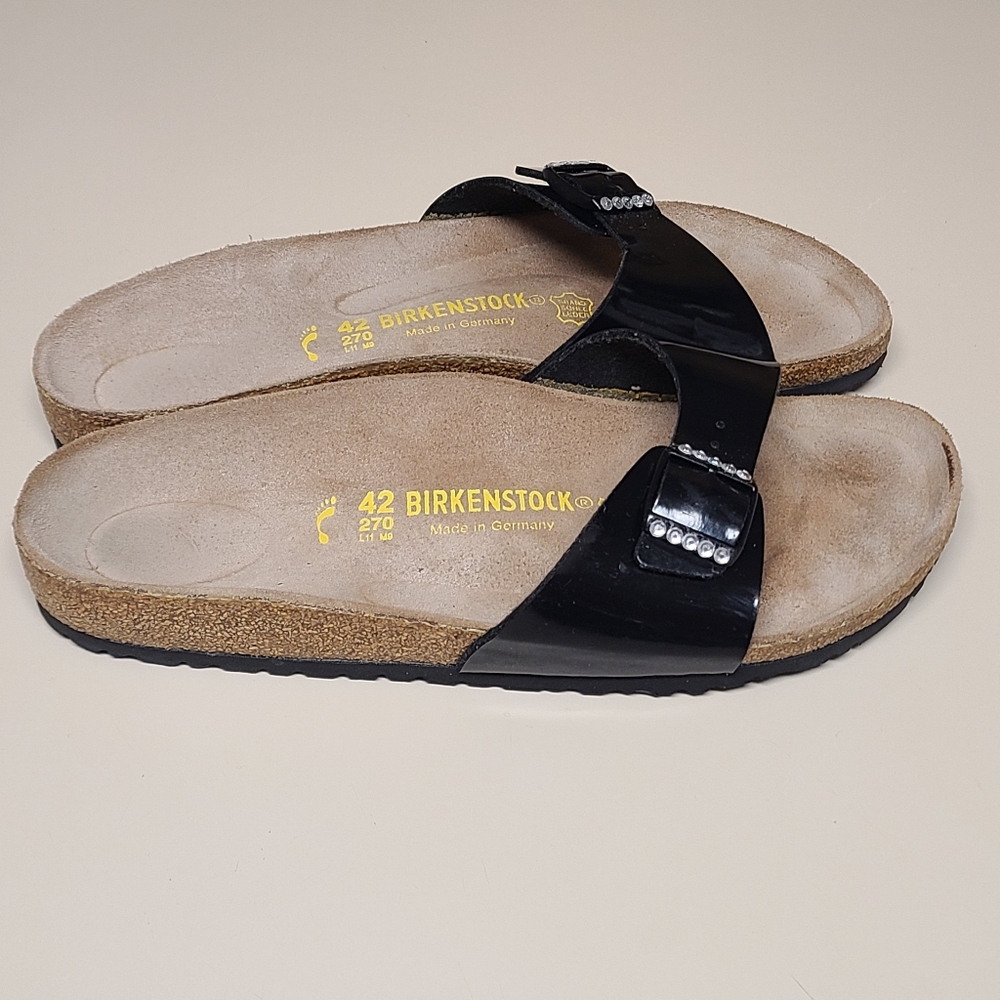 Birkenstock Madrid Rhinestone Patent leather slide sandals size 42 - Picture 8 of 9